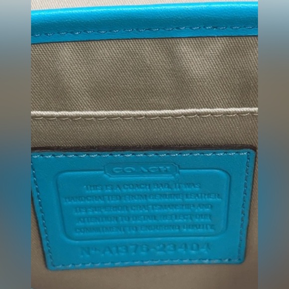 Coach legacy penny robin Blue Perforated Crossbody Bag GUC - Picture 3 of 15